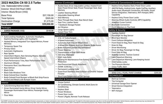Used 2023 MAZDA CX-50 AWD 2.5 Turbo w/ Cargo Package