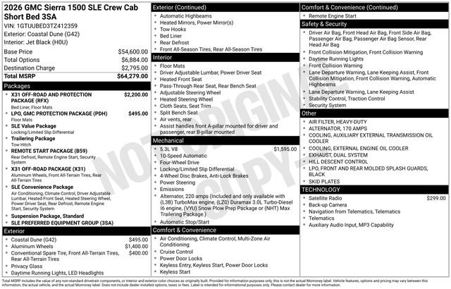 New 2026 GMC Sierra 1500 SLE AWD/4WD image 25