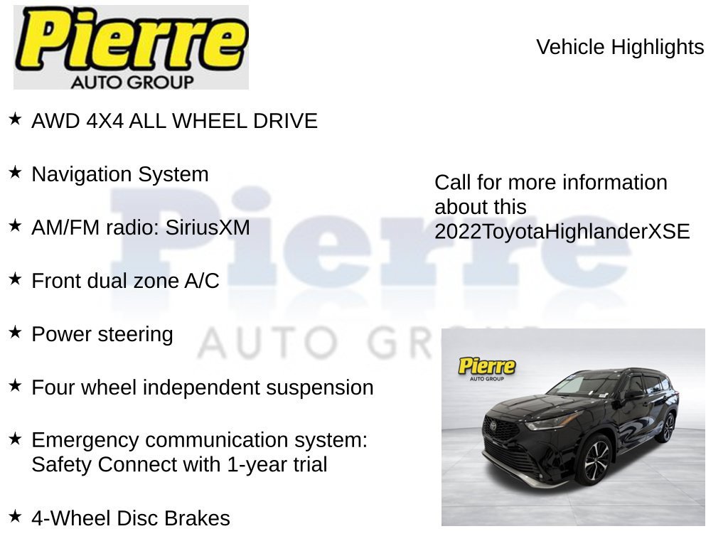 Used 2022 Toyota Highlander XSE AWD/4WD image 7