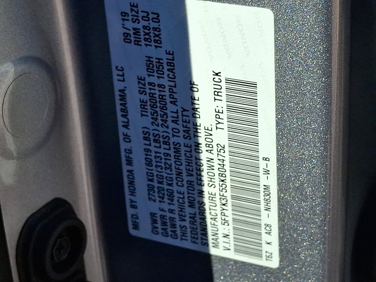 Used 2019 Honda Ridgeline RTL image 27