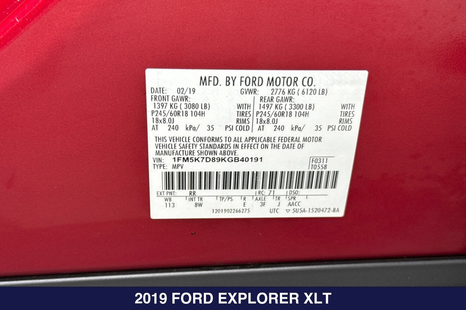 Used 2019 Ford Explorer XLT w/ Equipment Group 201A FWD image 31