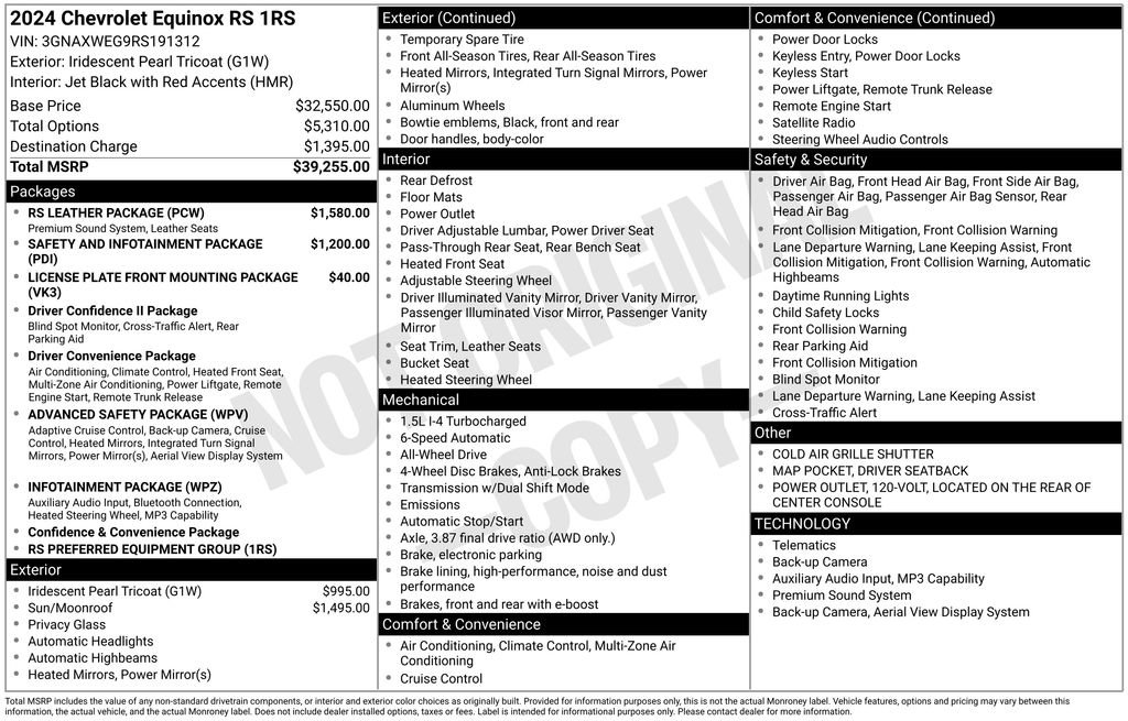 Used 2024 Chevrolet Equinox RS w/ RS Leather Package AWD/4WD image 34