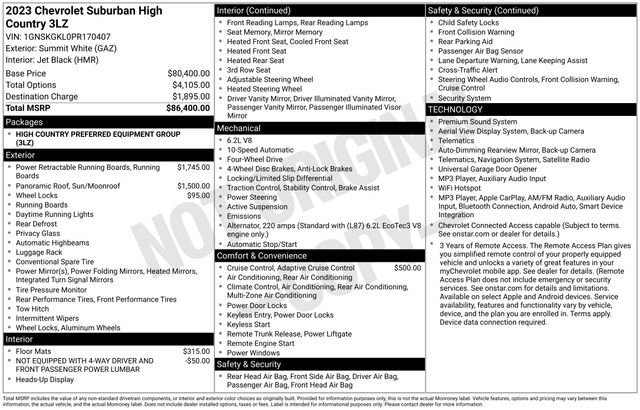 Used 2023 Chevrolet Suburban High Country AWD/4WD image 9