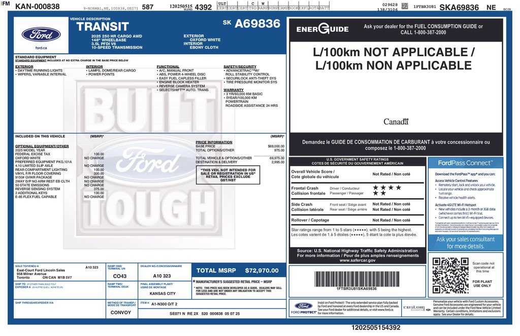 Used 2025 Ford Transit 250 148 High Roof Extended AWD image 25