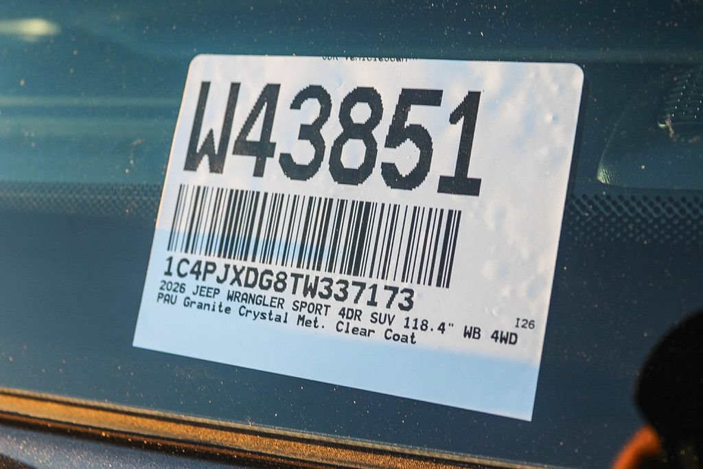 New 2026 Jeep Wrangler Unlimited Sport AWD/4WD image 29