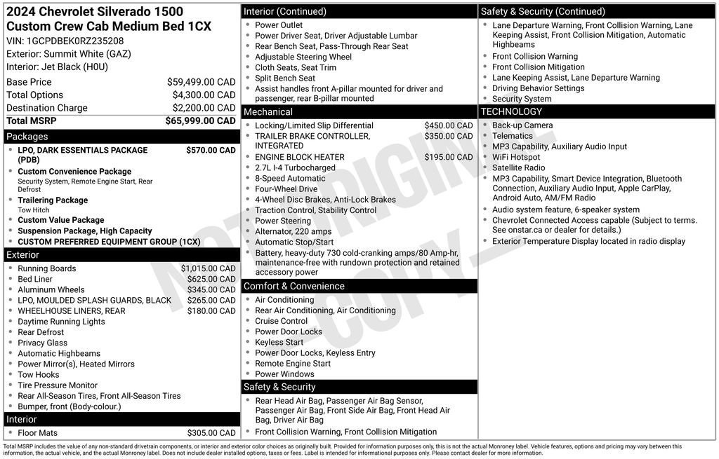 Used 2024 Chevrolet Silverado 1500 Custom w/ LPO, Dark Essentials Package AWD/4WD image 16