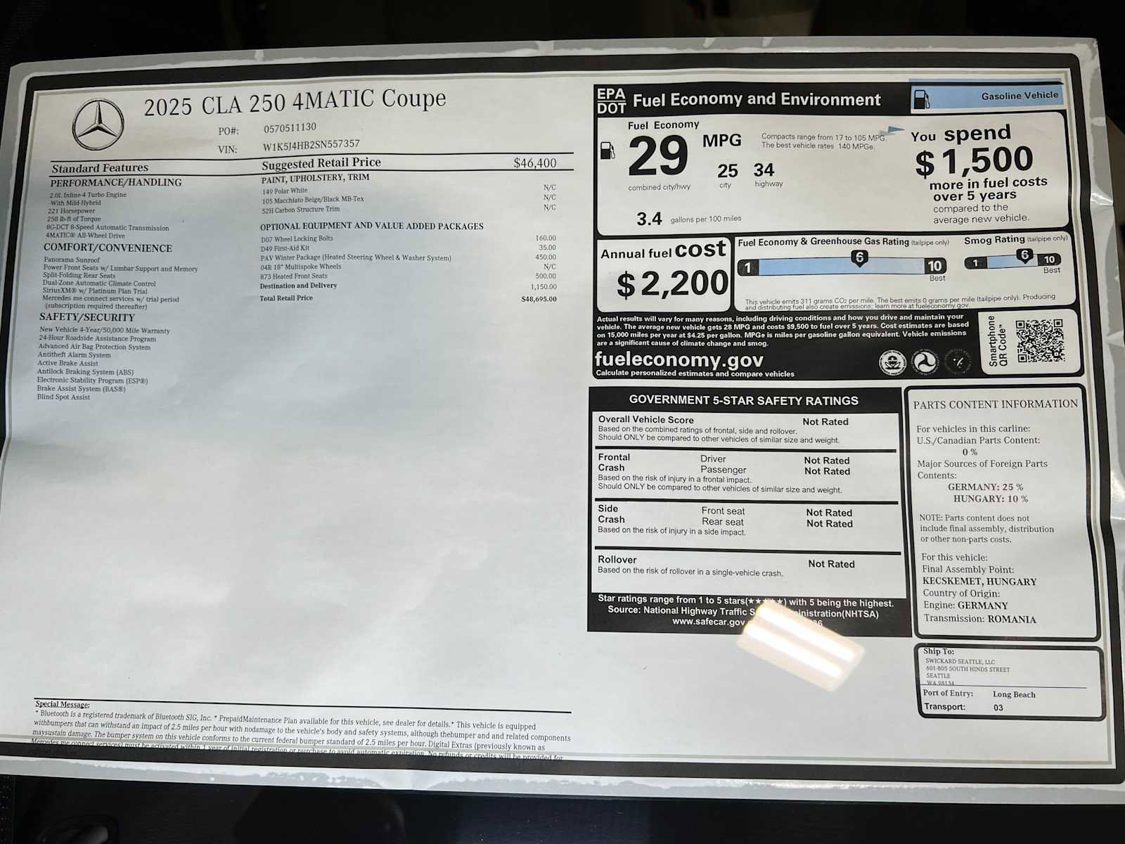 New 2025 Mercedes-Benz CLA 250 4MATIC image 31