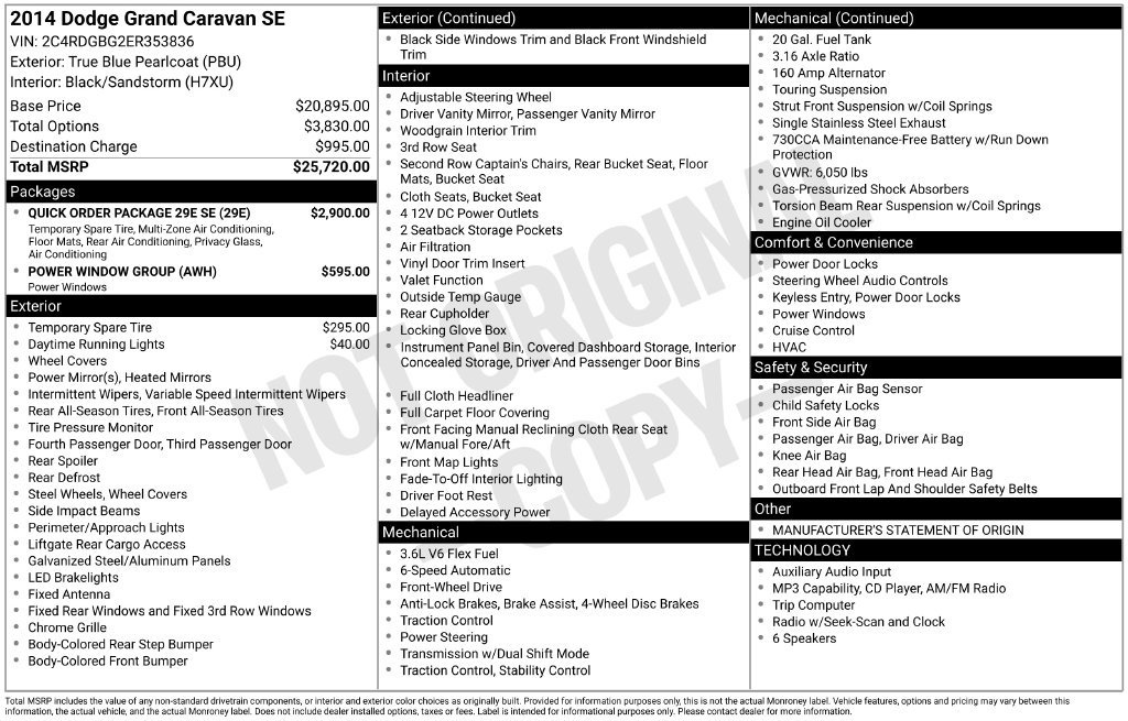 Used 2014 Dodge Grand Caravan SE w/ Quick Order Package 29E SE FWD image 25