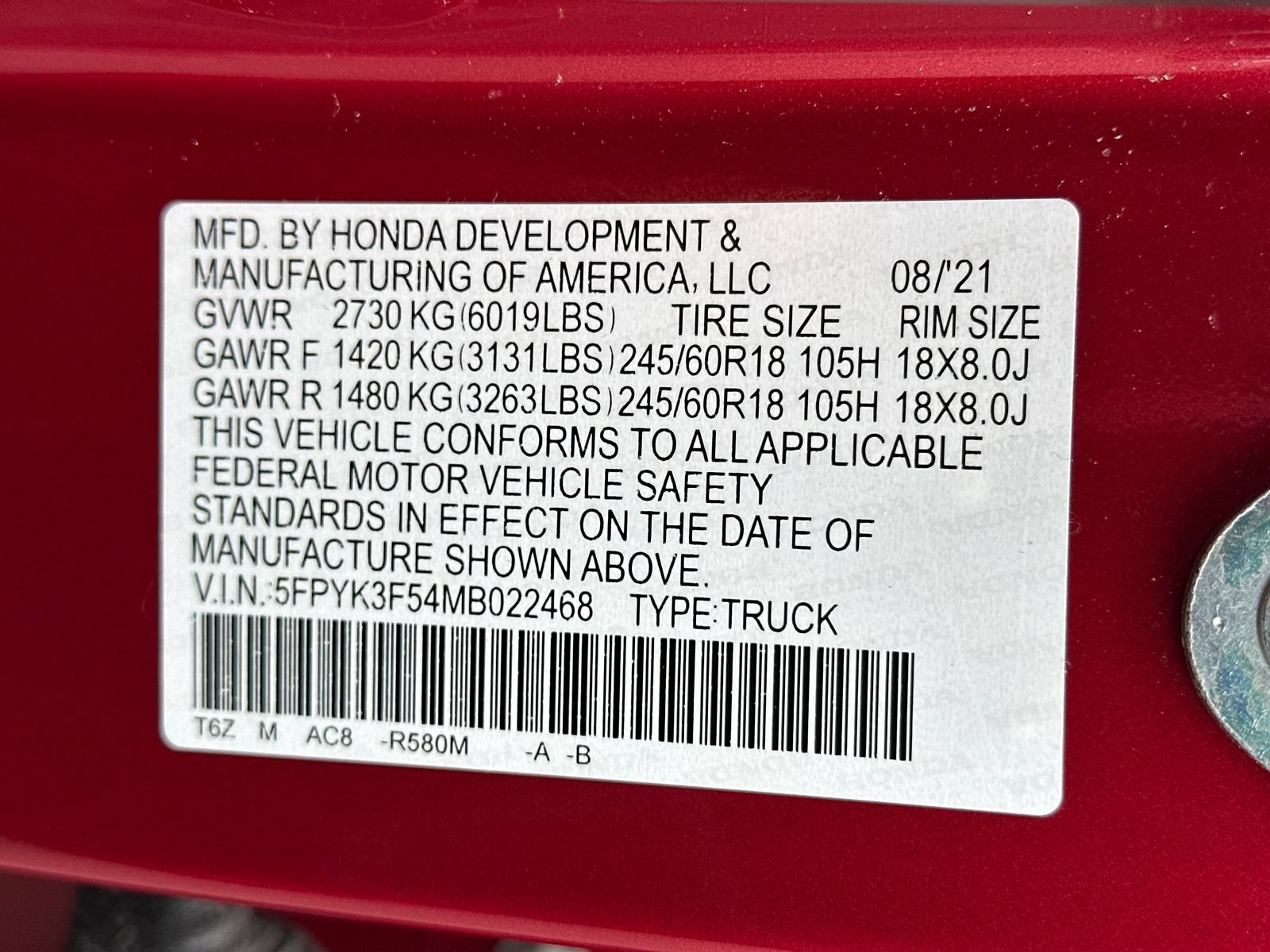 Used 2021 Honda Ridgeline RTL image 31
