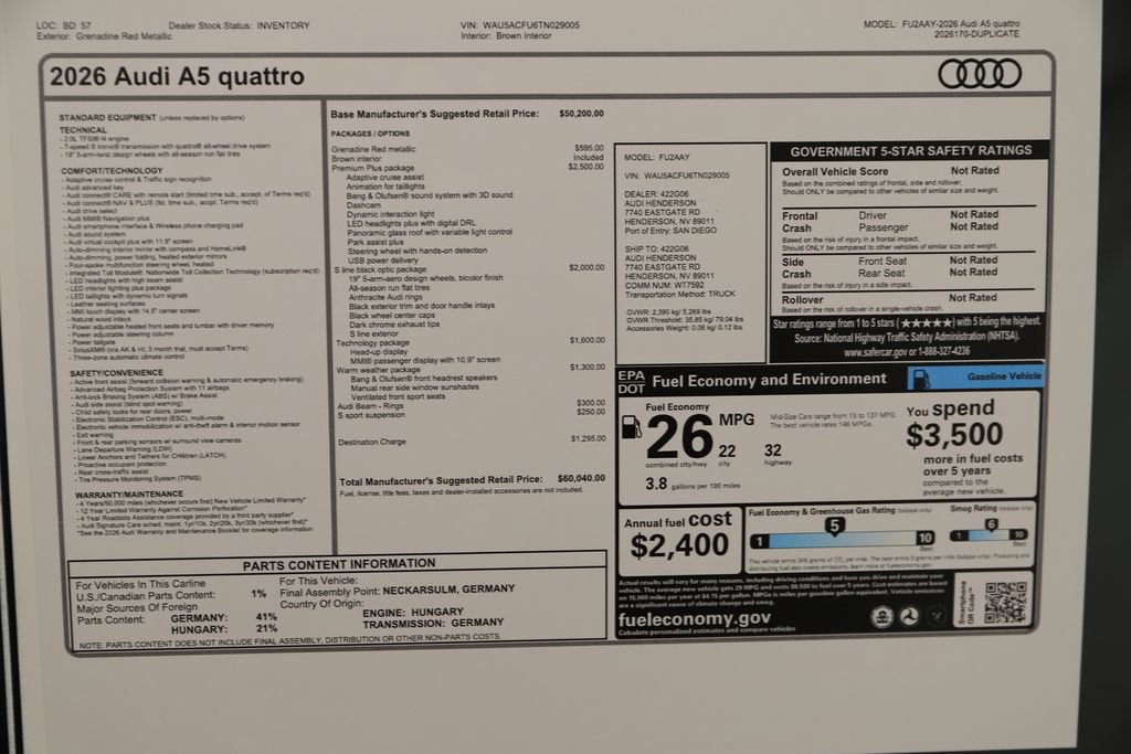 New 2026 Audi A5 2.0T Premium Plus AWD/4WD image 38