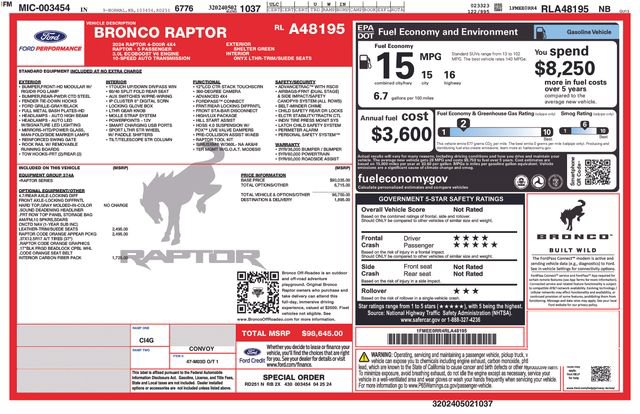 Used 2024 Ford Bronco Raptor AWD/4WD image 5
