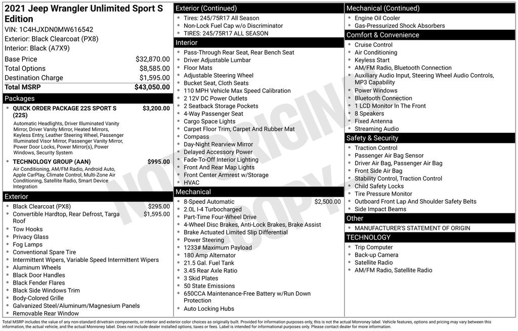 Used 2021 Jeep Wrangler Unlimited Sport image 15