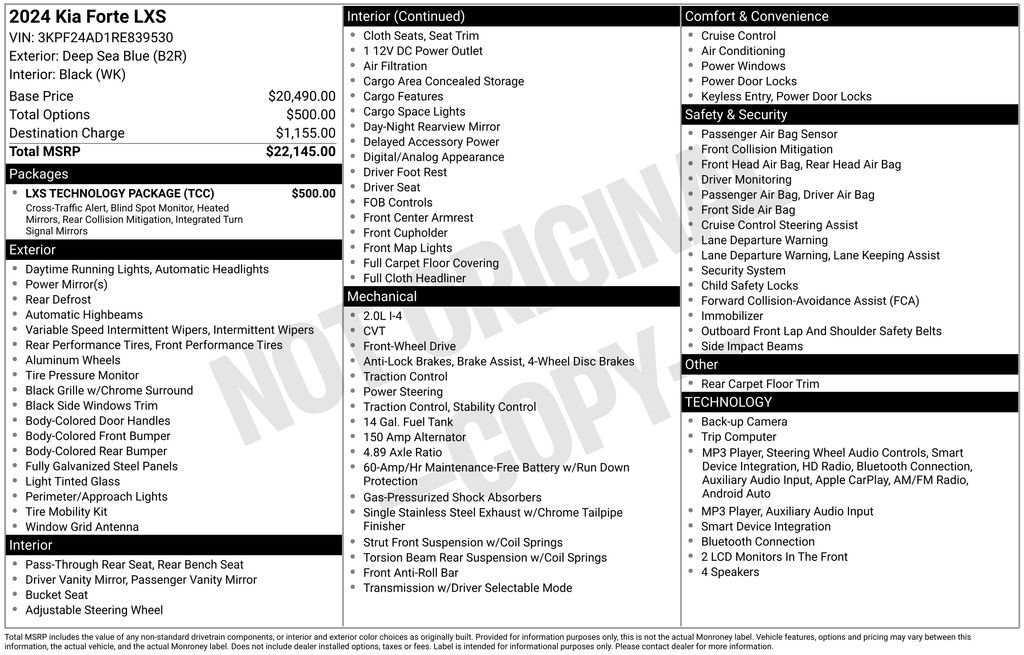 Used 2024 Kia Forte LXS w/ LXS Technology Package FWD image 13