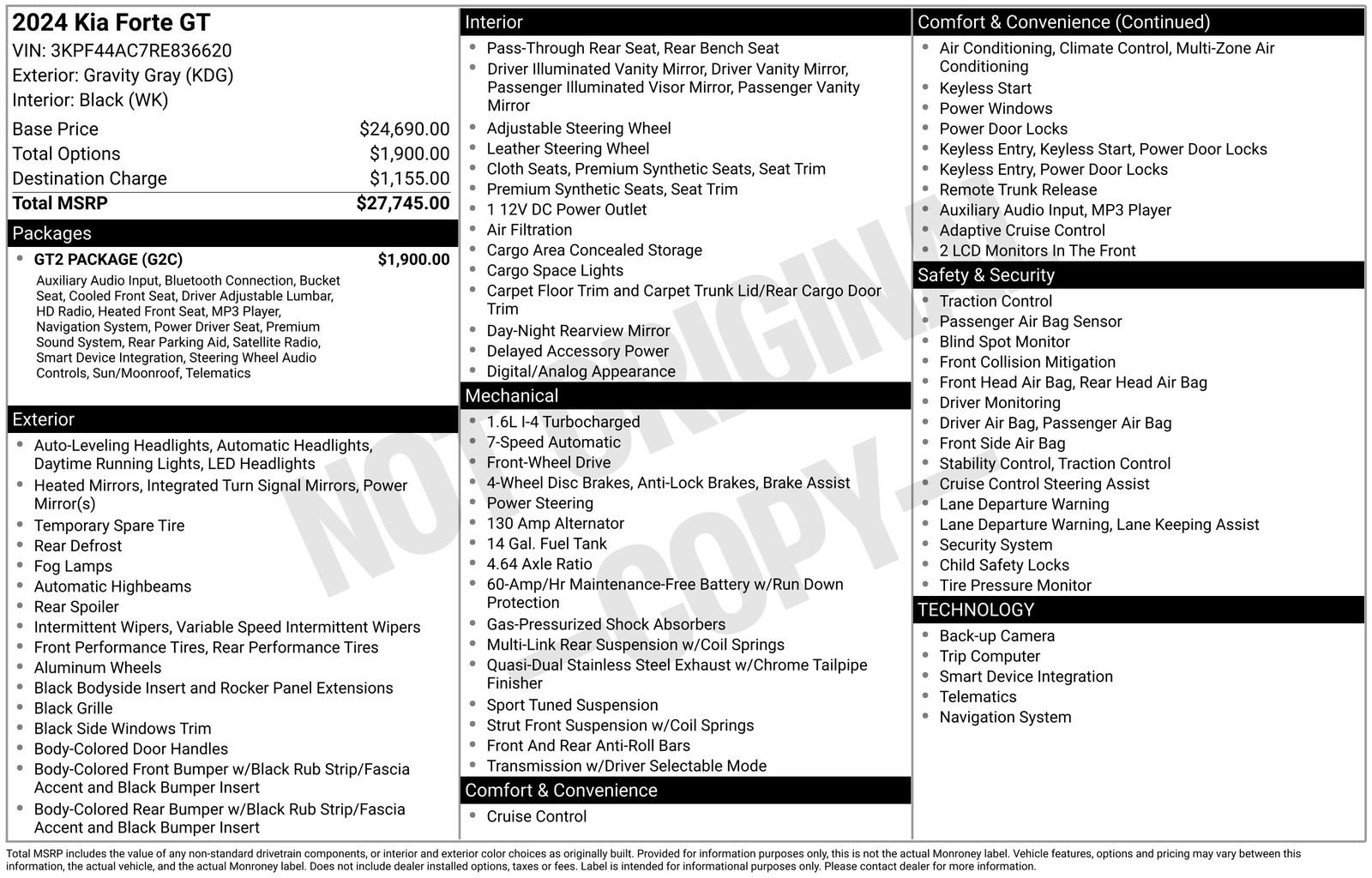 Certified 2024 Kia Forte GT w/ GT2 Package image 23