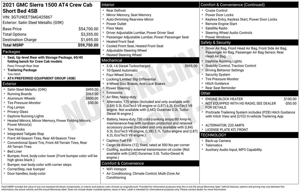 Used 2021 GMC Sierra 1500 AT4 AWD/4WD image 8