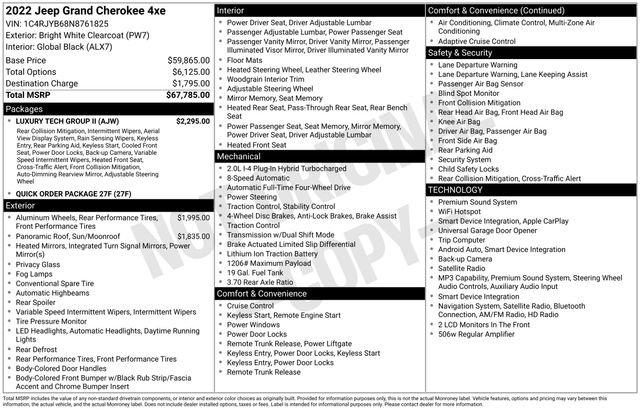 Used 2022 Jeep Grand Cherokee Limited 4xe w/ Luxury Tech Group II AWD/4WD image 18