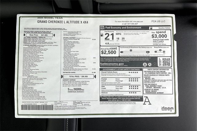 New 2025 Jeep Grand Cherokee L Altitude image 14