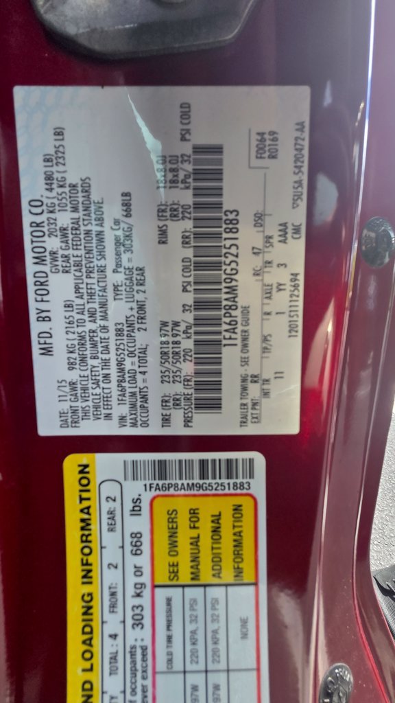 Used 2016 Ford Mustang Coupe w/ Equipment Group 051A RWD image 13