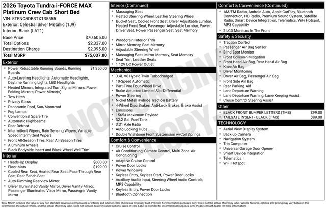 New 2026 Toyota Tundra Platinum AWD/4WD image 30