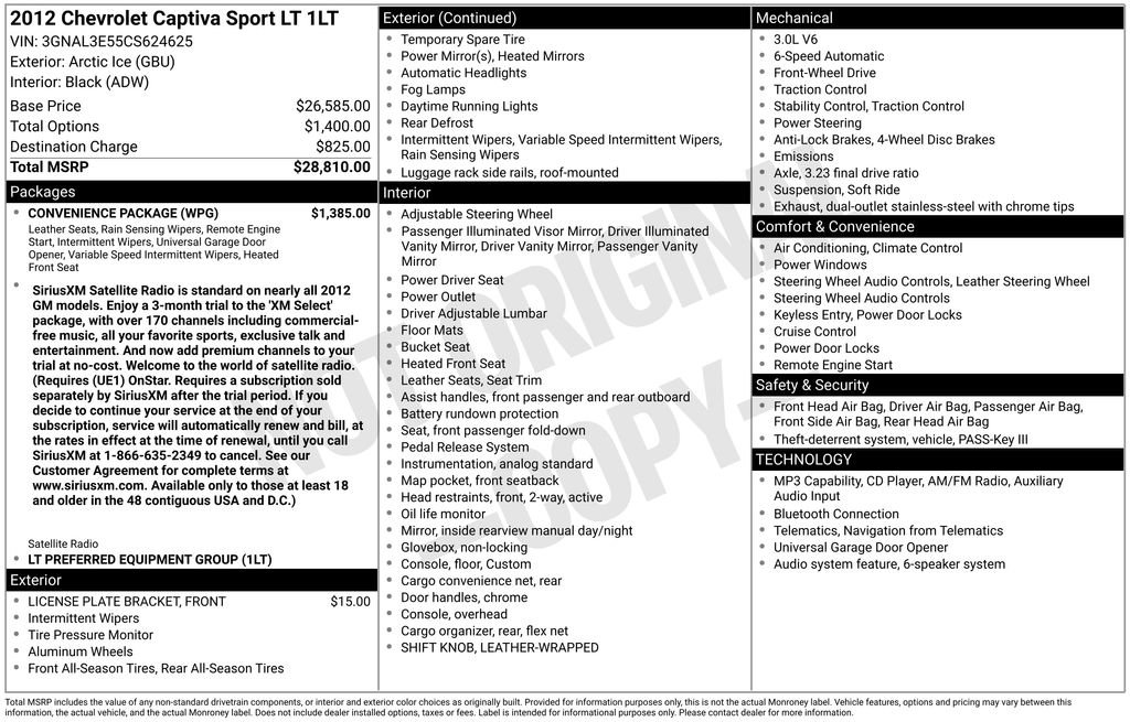 Used 2012 Chevrolet Captiva Sport LT w/ Convenience Package FWD image 3