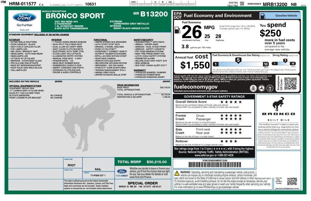 Used 2021 Ford Bronco Sport Big Bend image 6