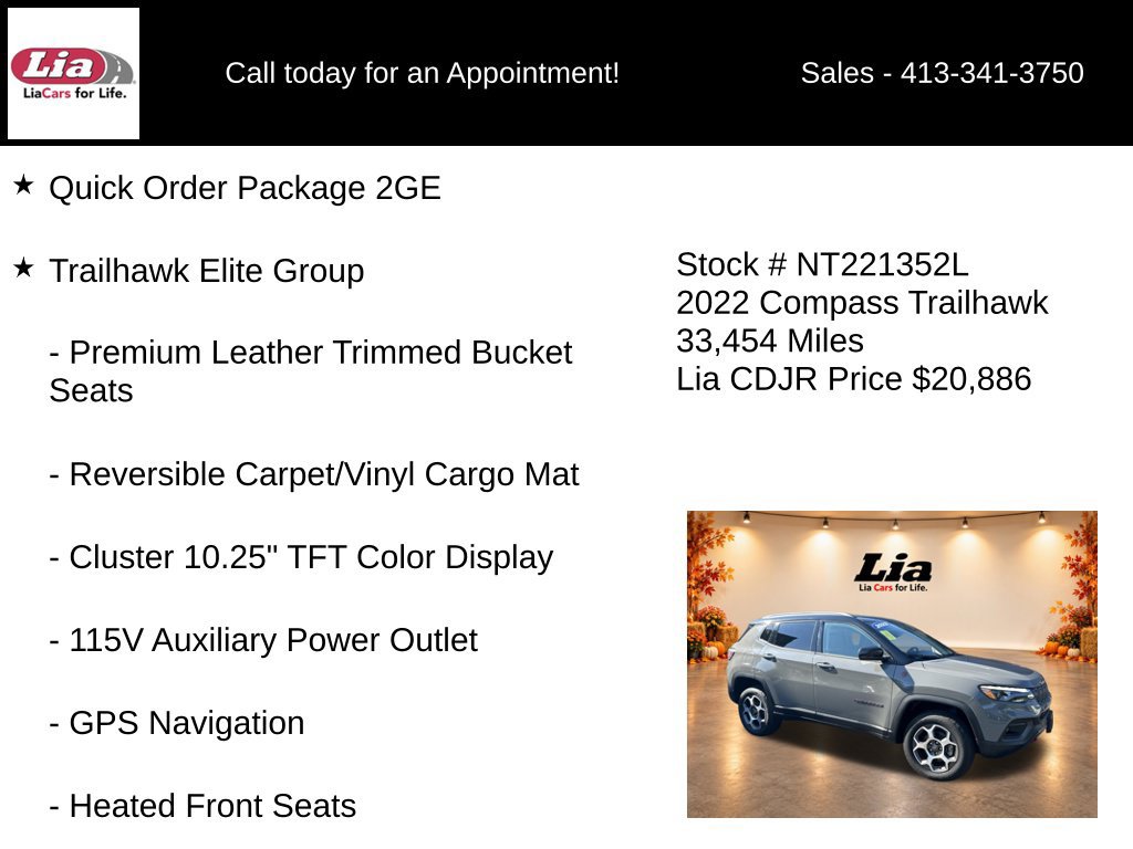 Certified 2022 Jeep Compass Trailhawk w/ Trailhawk Elite Group AWD/4WD image 6