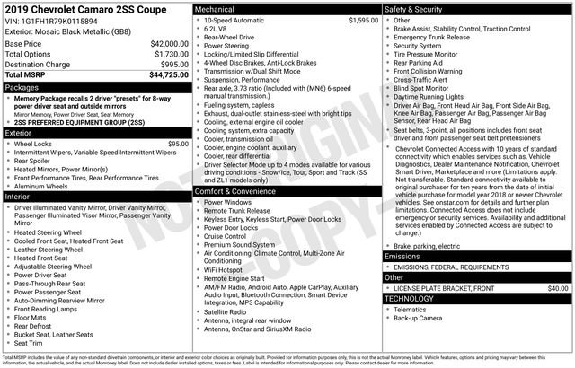 Used 2019 Chevrolet Camaro SS video 2