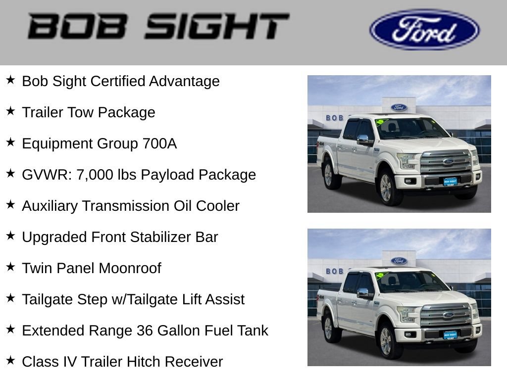 Used 2015 Ford F150 Platinum w/ Trailer Tow Package AWD/4WD image 3
