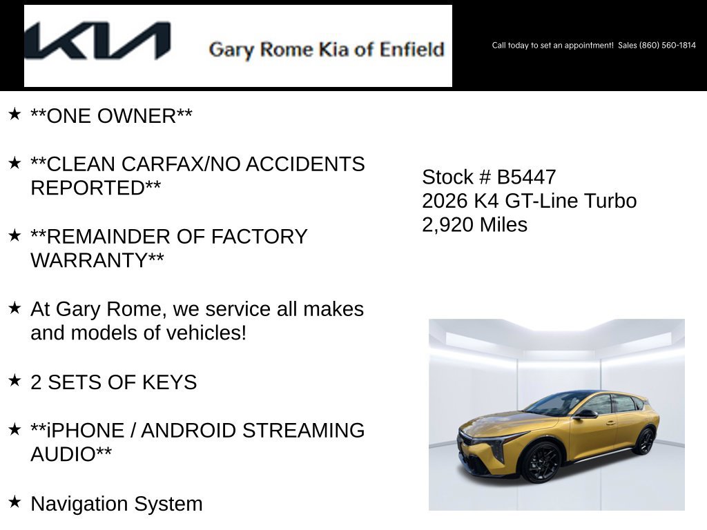 Certified 2026 Kia K4 GT-Line Turbo FWD image 7