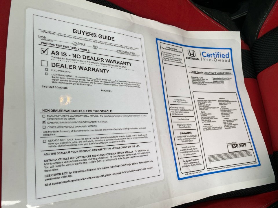 Certified 2021 Honda Civic Type R Limited image 37