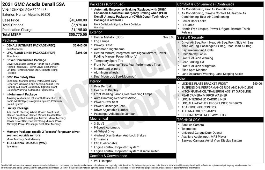 Certified 2021 GMC Acadia Denali w/ Denali Ultimate Package AWD/4WD image 46