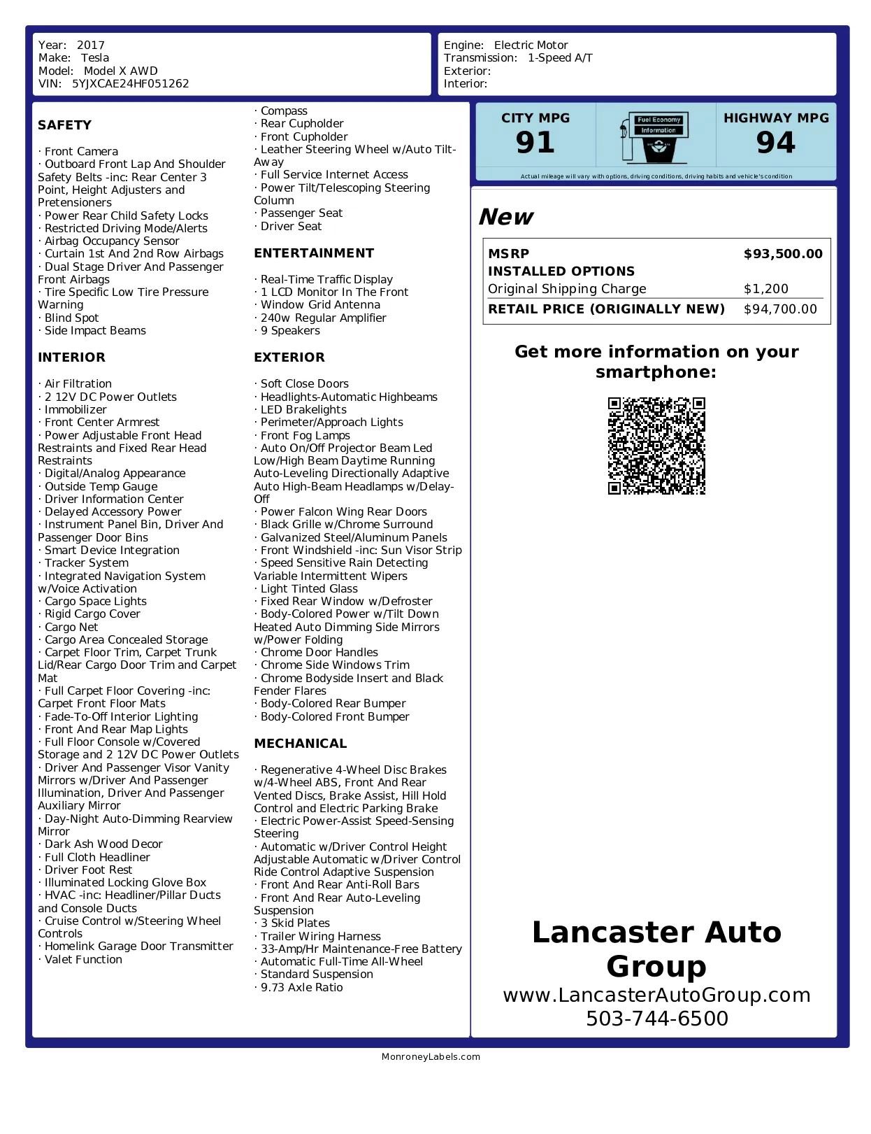 Used 2017 Tesla Model X 75D image 2