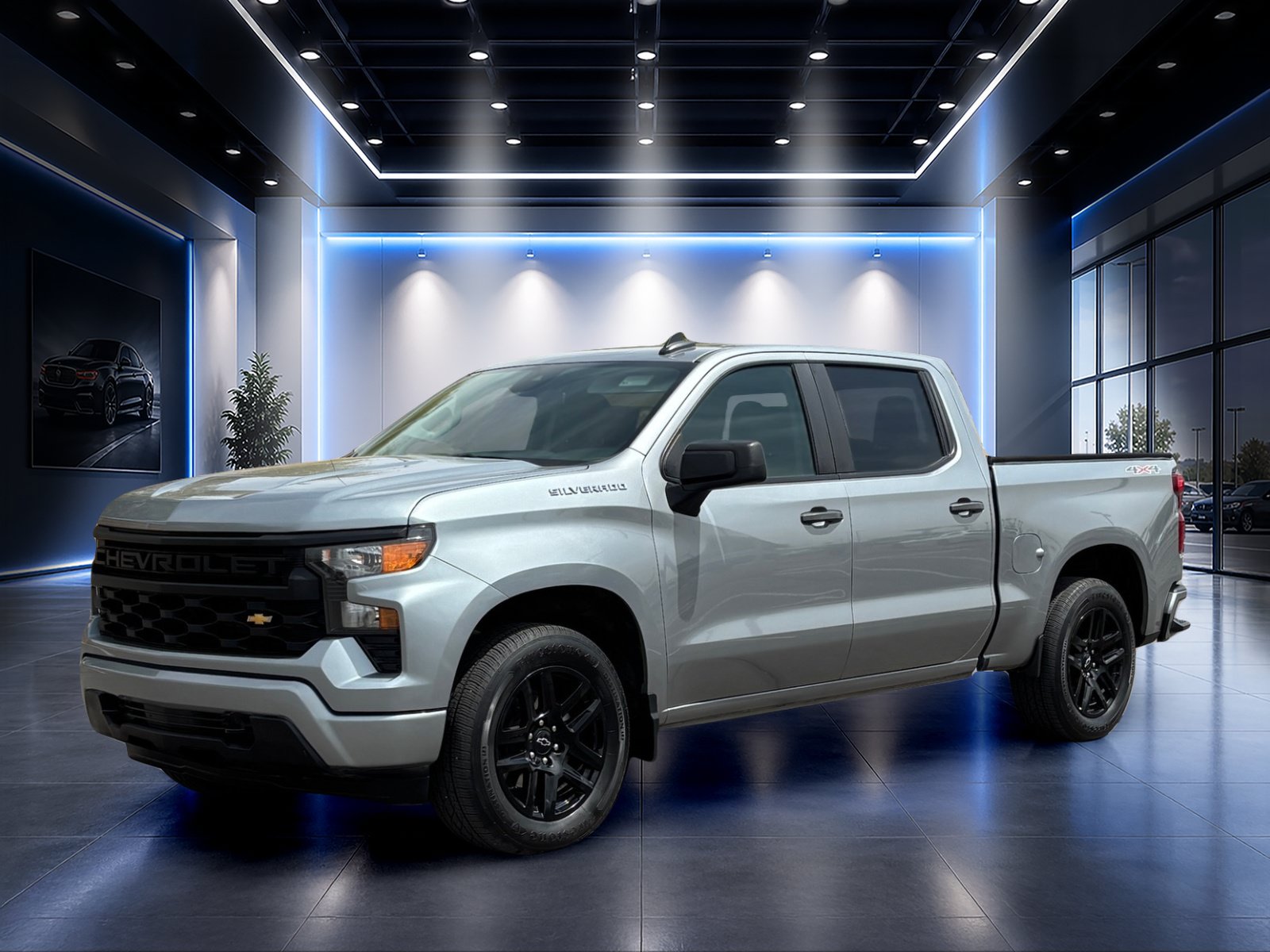 Used 2024 Chevrolet Silverado 1500 Custom w/ Turbomax Blackout Package AWD/4WD image 8