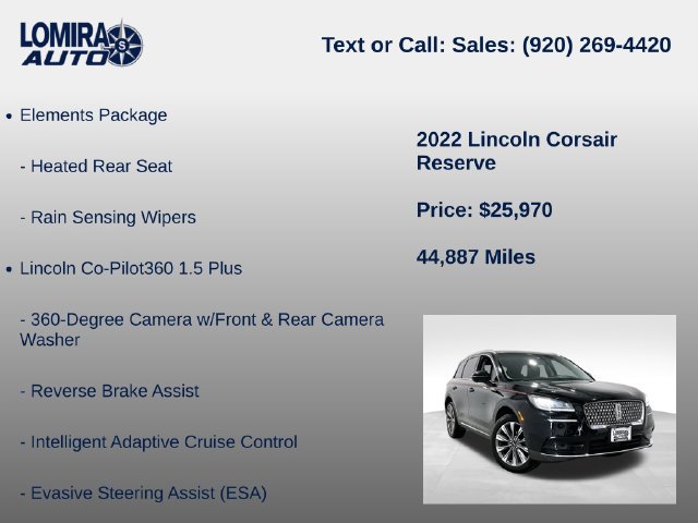 Used 2022 Lincoln Corsair Reserve w/ Equipment Group 201A AWD/4WD image 14