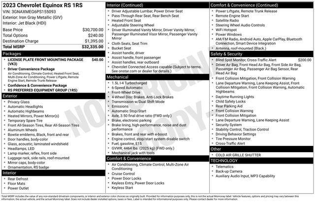 Used 2023 Chevrolet Equinox RS image 34