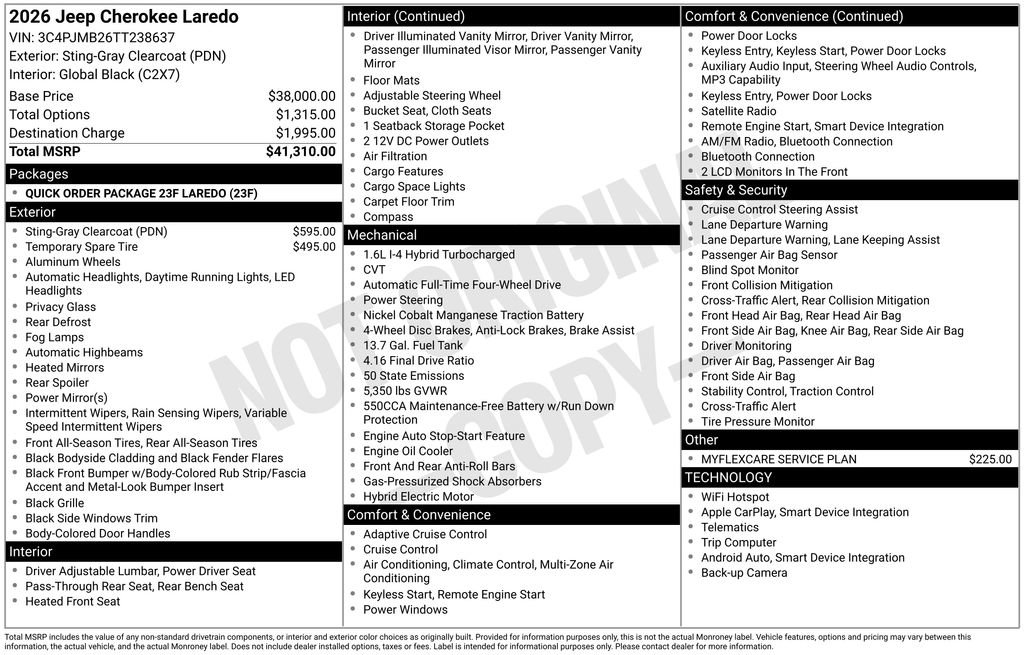 New 2026 Jeep Cherokee Laredo AWD/4WD image 9