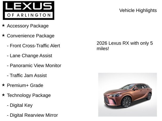 New 2026 Lexus RX 350 Premium Plus w/ Convenience Package AWD/4WD image 8