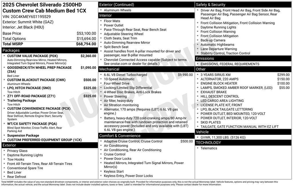 New 2025 Chevrolet Silverado 2500 Custom w/ Custom Value Package image 4