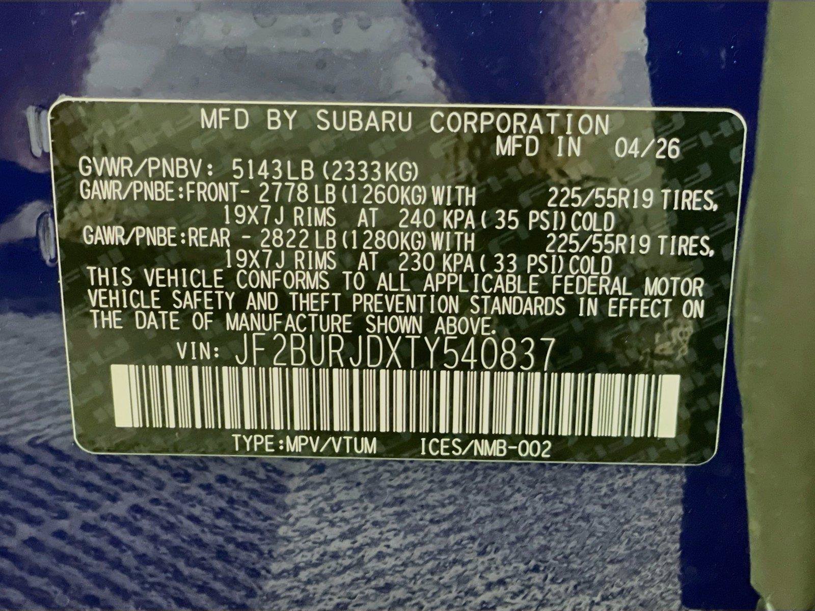 New 2026 Subaru Outback Touring XT AWD/4WD image 26