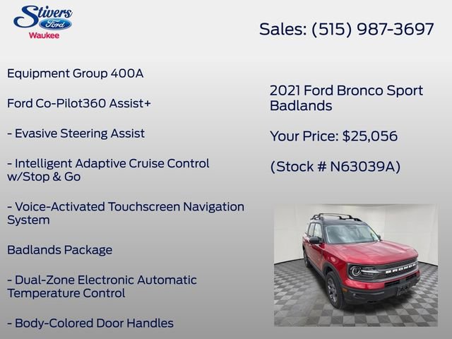 Certified 2021 Ford Bronco Sport Badlands w/ Badlands Package image 7