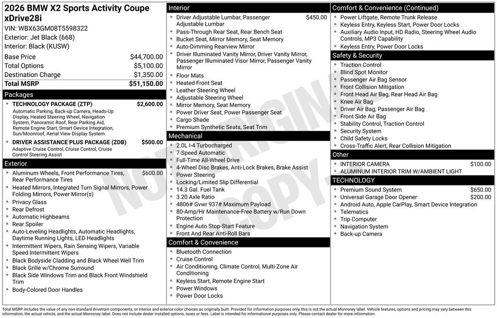 New 2026 BMW X2 xDrive28i w/ Technology Package image 2