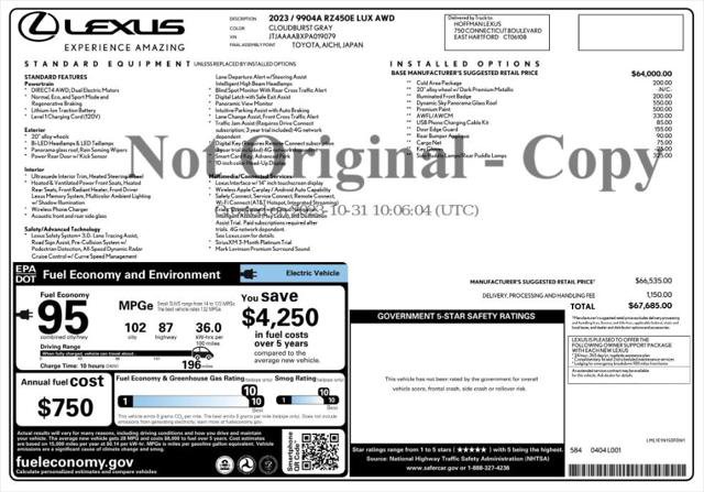 Used 2023 Lexus RZ 450e Premium w/ Accessory Package (2T) AWD/4WD image 4