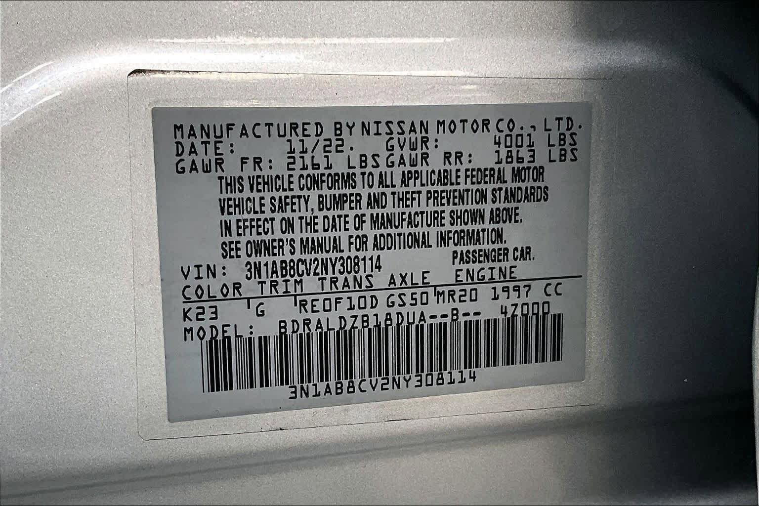 Certified 2022 Nissan Sentra SV w/ All-Weather Package FWD image 33