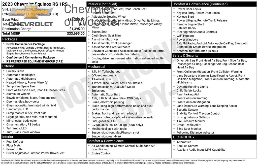 Used 2023 Chevrolet Equinox RS image 53