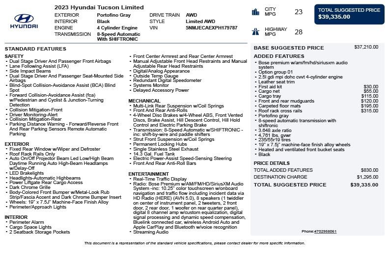 Used 2023 Hyundai Tucson Limited AWD/4WD image 3