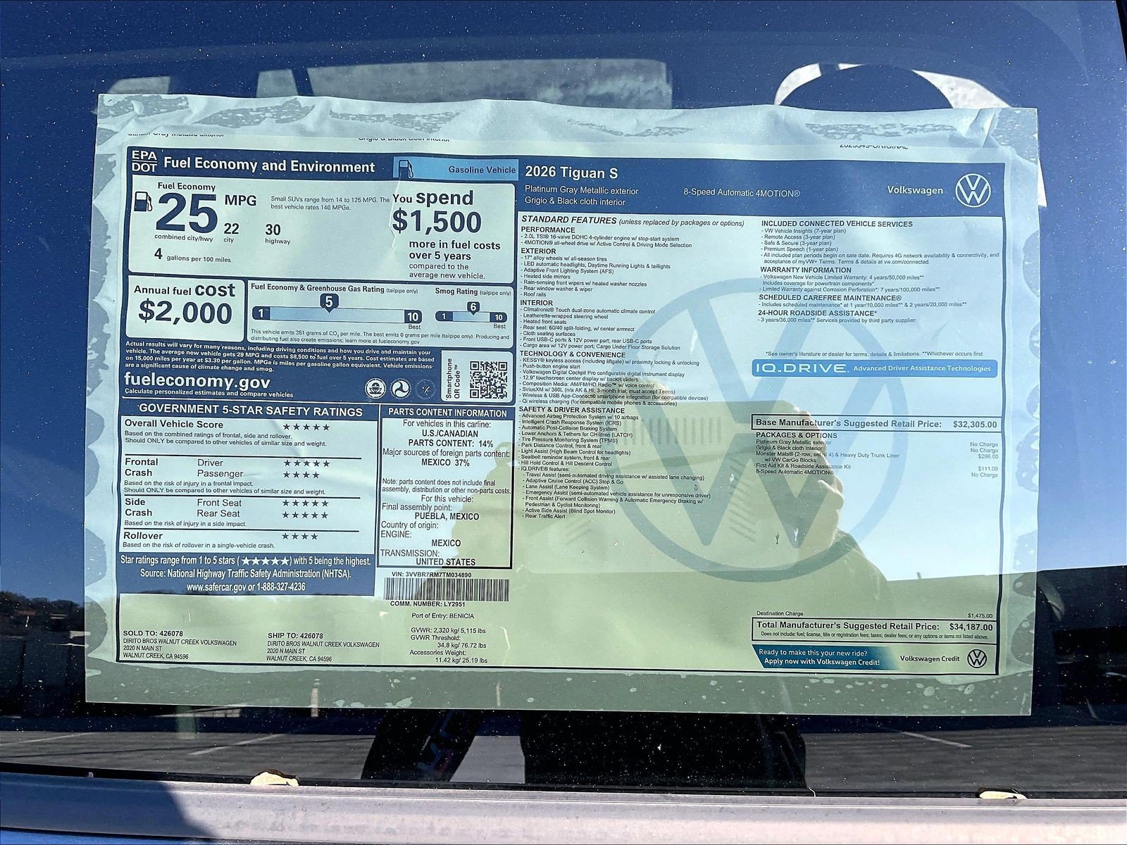 New 2026 Volkswagen Tiguan S AWD/4WD image 12