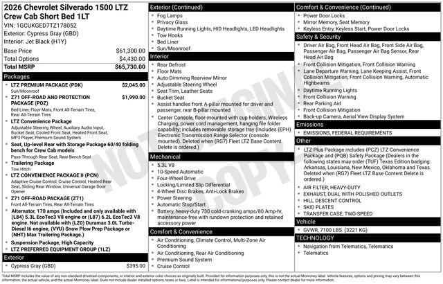 New 2026 Chevrolet Silverado 1500 LTZ w/ LTZ Premium Package image 72