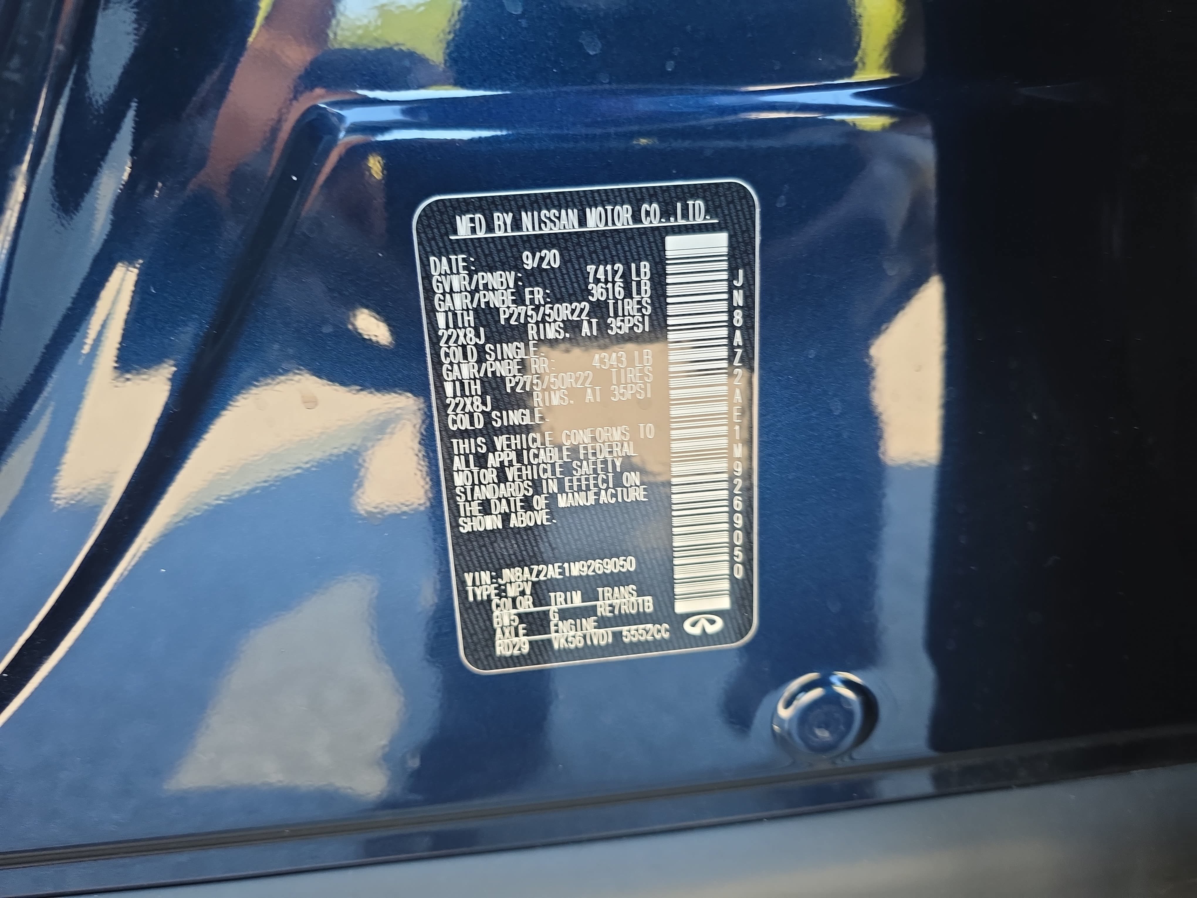 Used 2021 INFINITI QX80 Premium Select w/ Cargo Package AWD/4WD image 38