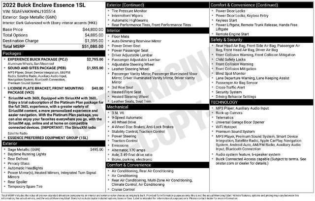 Used 2022 Buick Enclave Essence w/ Experience Buick Package AWD/4WD image 33
