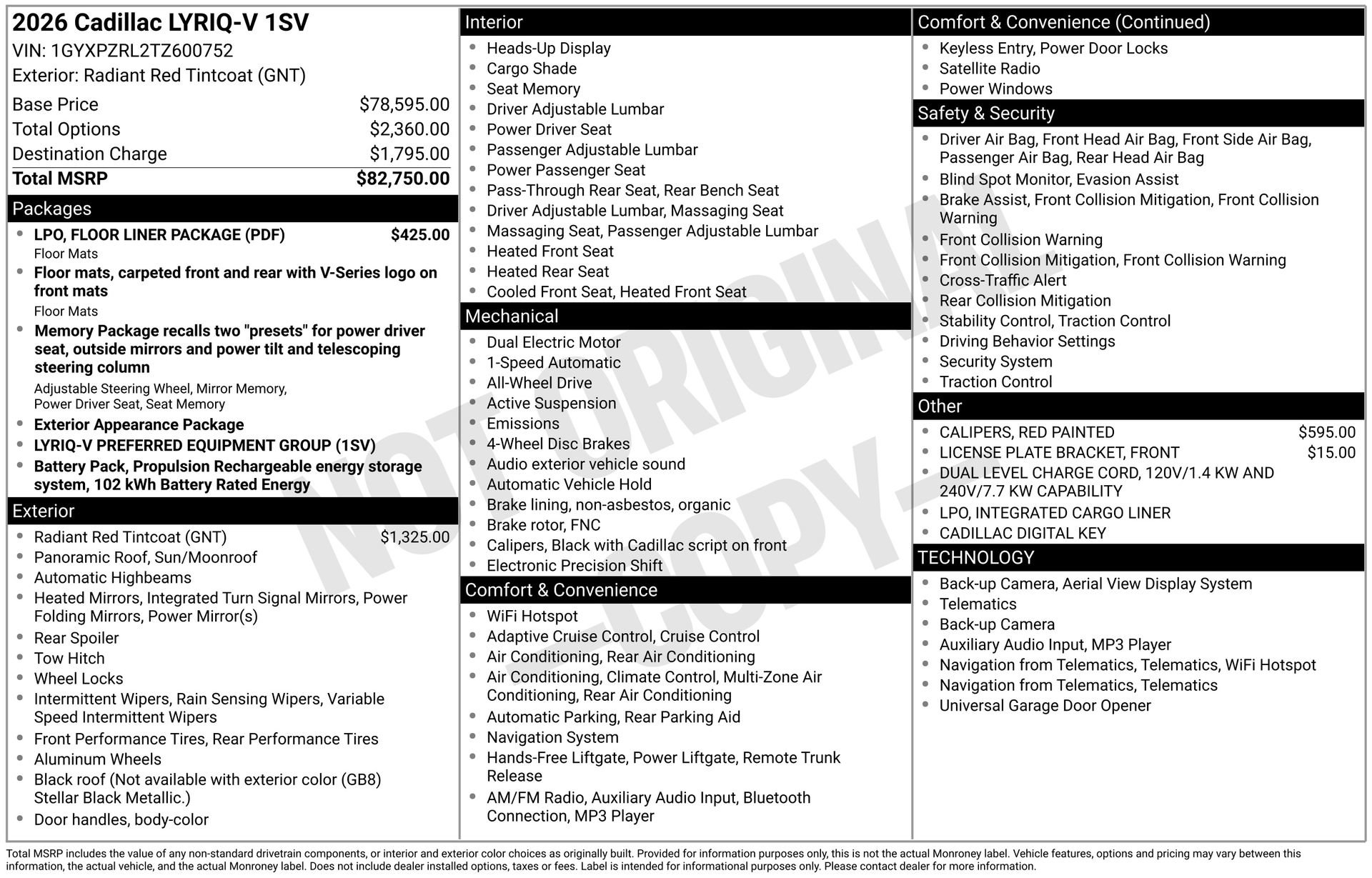 New 2026 Cadillac Lyriq V w/ LPO, Floor Liner Package image 34